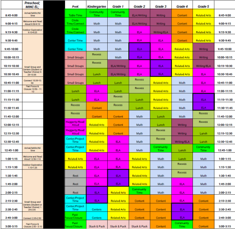 TSES Master Academic Schedule 2025-2026